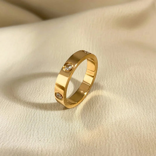 Gold Color Love Ring for Women Men Couple Rings Jewelry Wedding