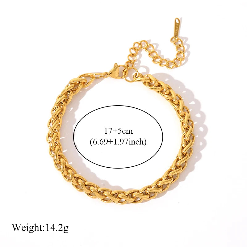 Stainless Bracelet Bangles For Women 18K Gold Chain Waterproof Jewelry