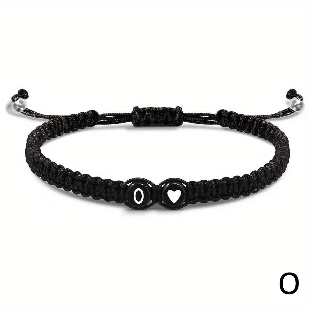 26 Letters Initial Heart Bracelets Adjustable A-Z Name For Women Men Friendship