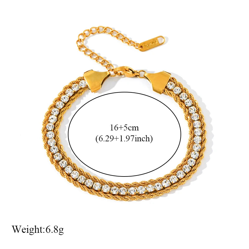 Stainless Bracelet Bangles For Women 18K Gold Chain Waterproof Jewelry