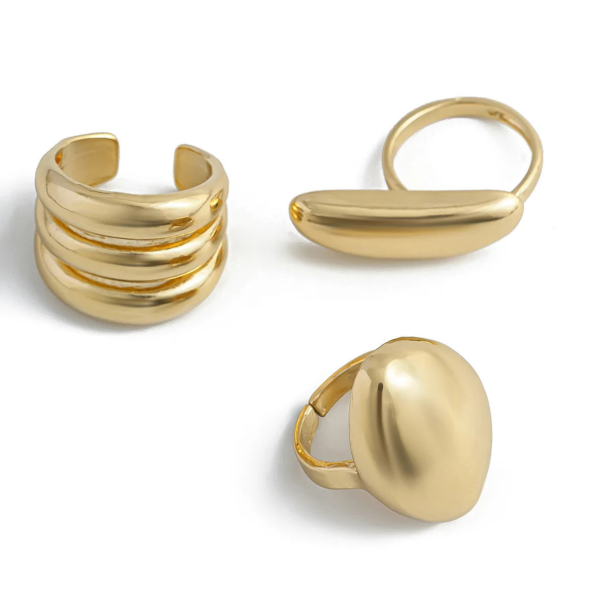 3pcs/set Metal Rings For Women Men Fashion Gold Silver Jewelry