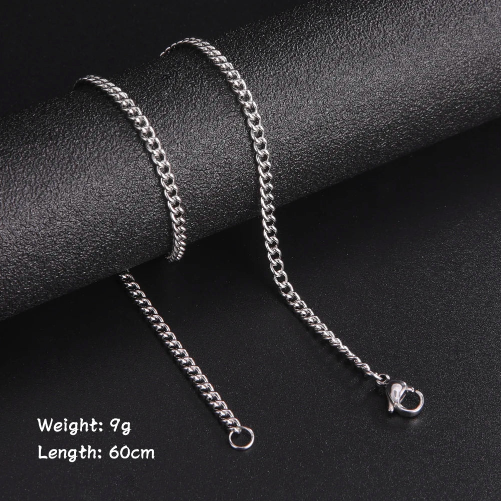 Chain Necklace Men Stainless Steel Black Gold Color Link Chains