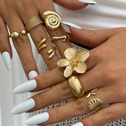 Style Flower  Rings For Women  Gold Silver