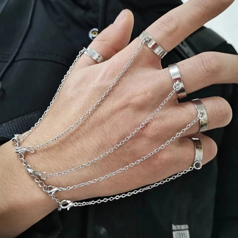 Hand Chain Bracelet Ring Gold