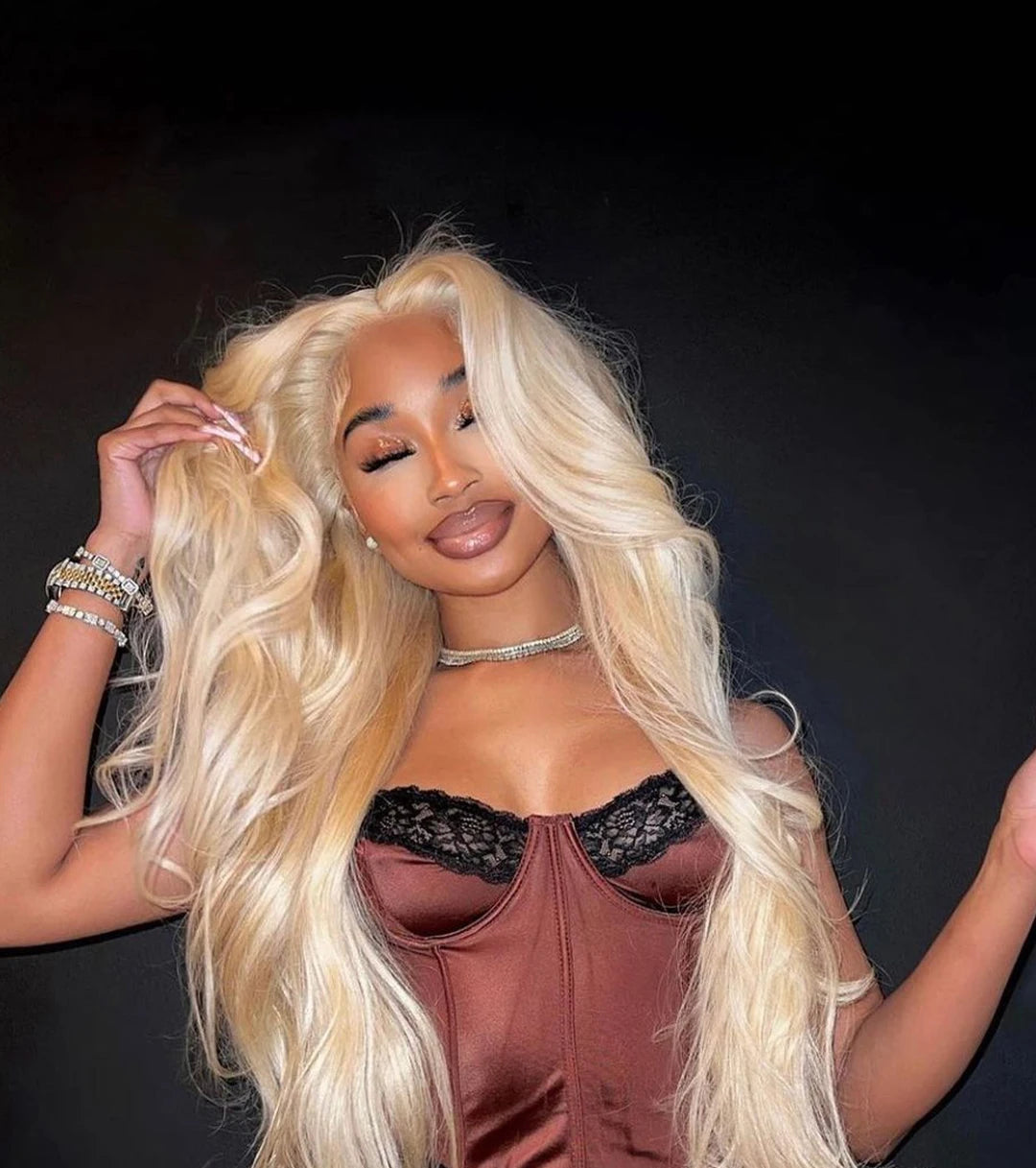 36 40 Inch 613 Honey Blonde Body Wave 250 Density 13x6 HD Lace Front Human Hair Wigs 13x4 HD Lace Frontal Wig for black women