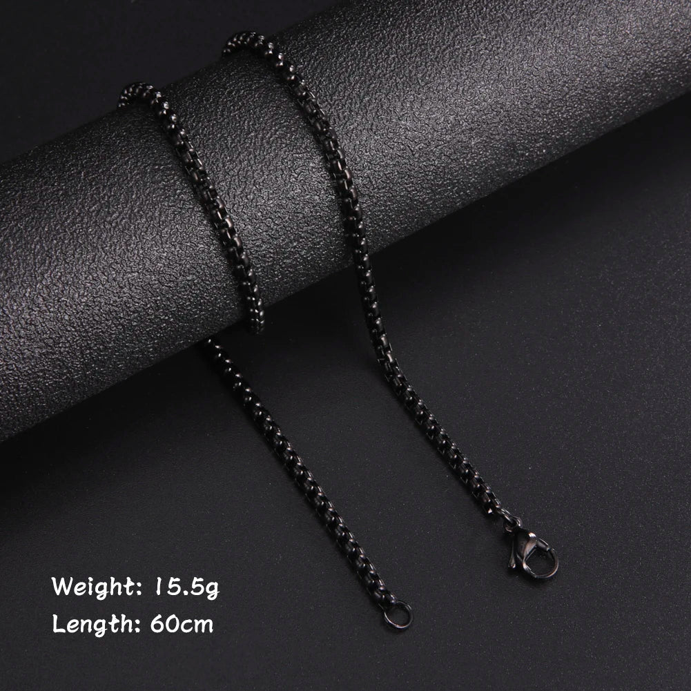 Chain Necklace Men Stainless Steel Black Gold Color Link Chains