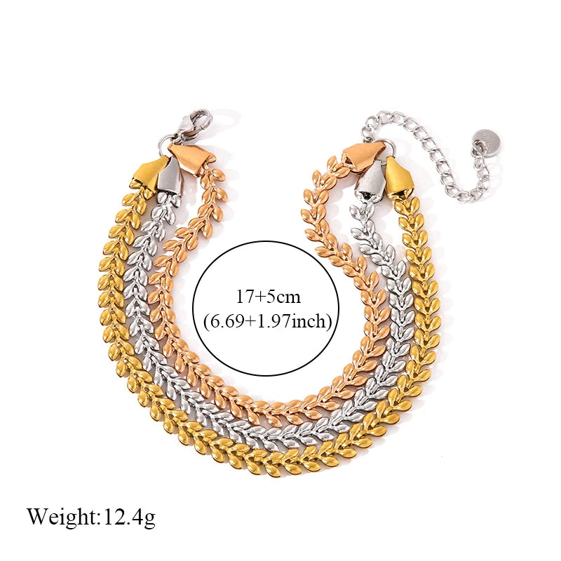 Stainless Bracelet Bangles For Women 18K Gold Chain Waterproof Jewelry