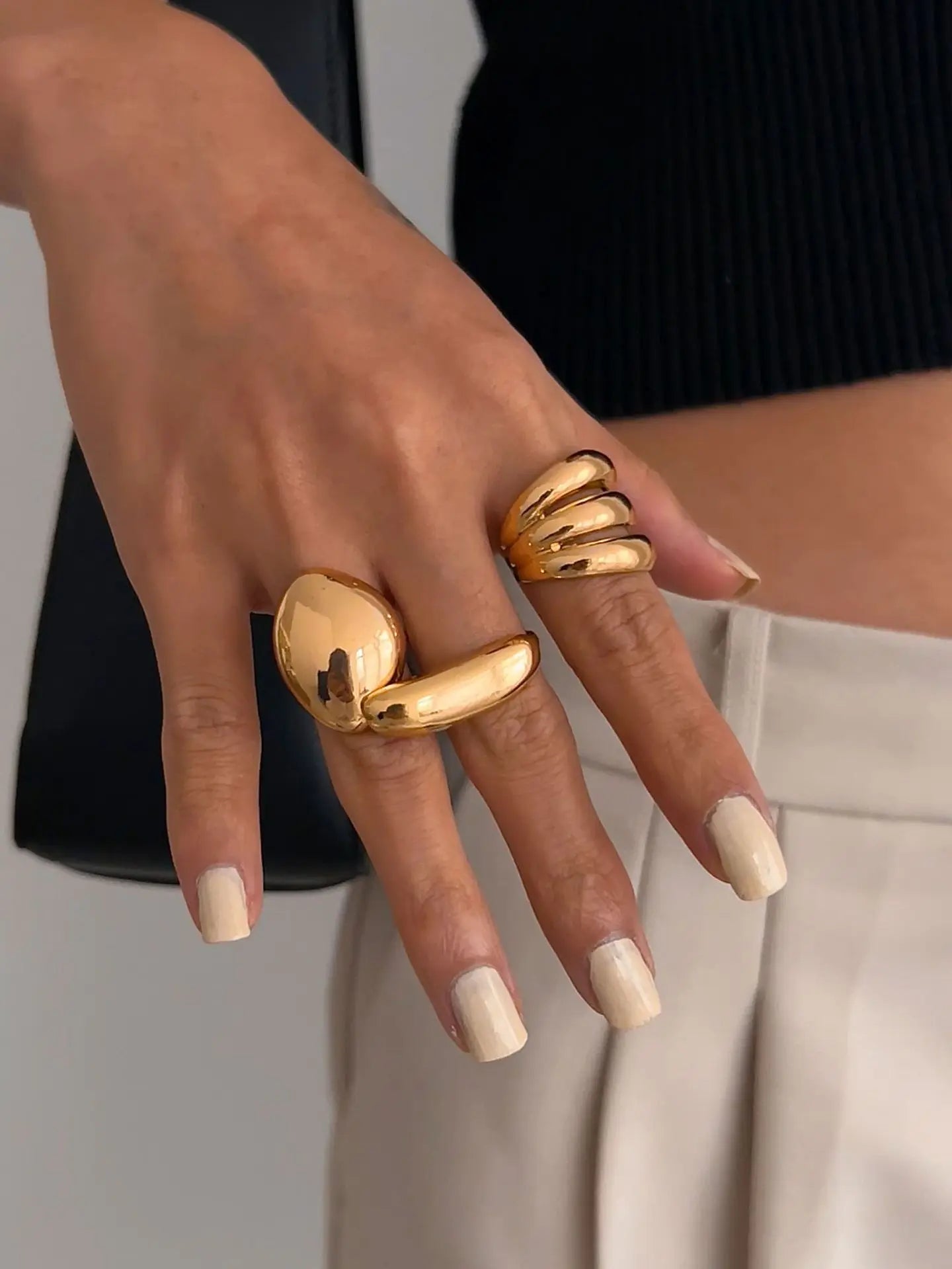 3pcs/set Metal Rings For Women Men Fashion Gold Silver Jewelry