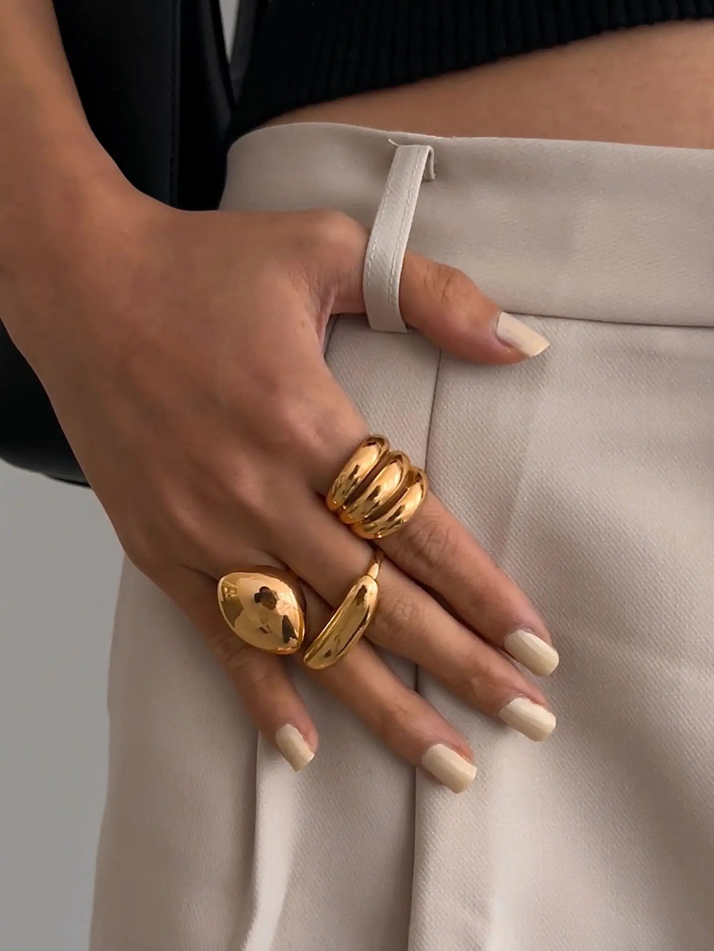3pcs/set Metal Rings For Women Men Fashion Gold Silver Jewelry