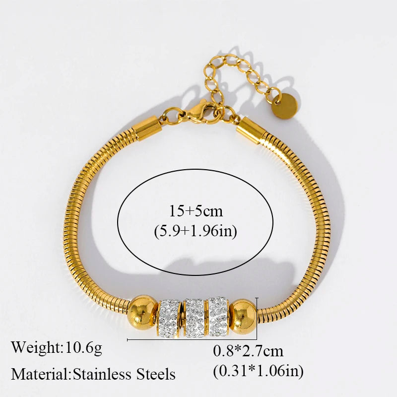 Stainless Bracelet Bangles For Women 18K Gold Chain Waterproof Jewelry