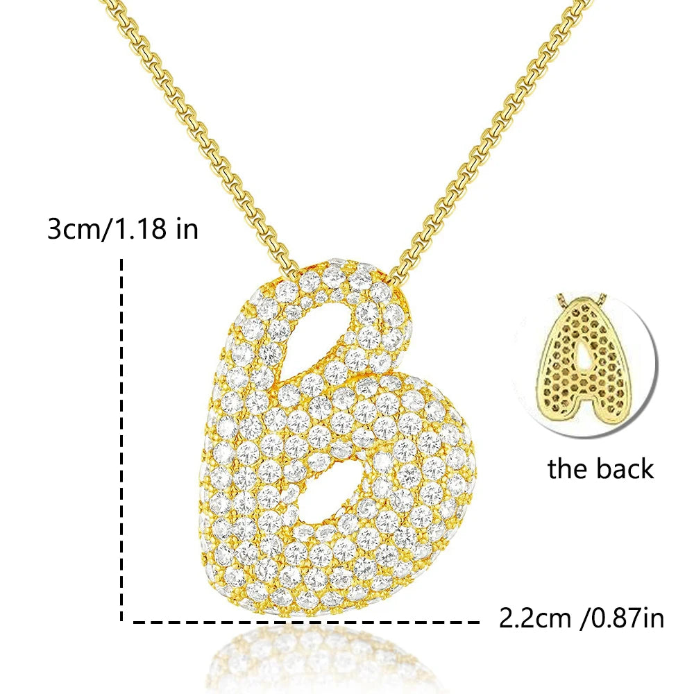 A-Z Letters Necklace Women Men Stainless Steel Chain Alphabet Gold