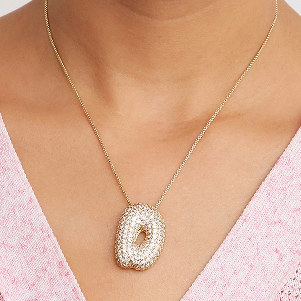 A-Z Letters Necklace Women Men Stainless Steel Chain Alphabet Gold