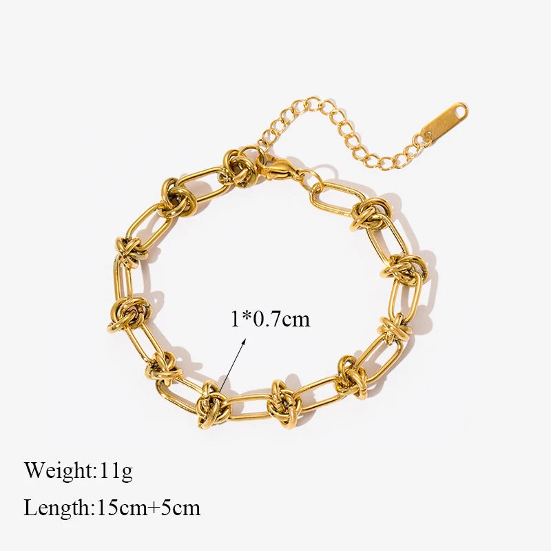 Stainless Bracelet Bangles For Women 18K Gold Chain Waterproof Jewelry