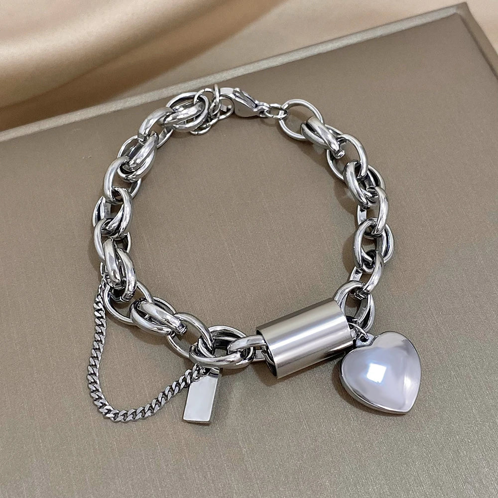 Stainless Steel Charm Bracelet Gold