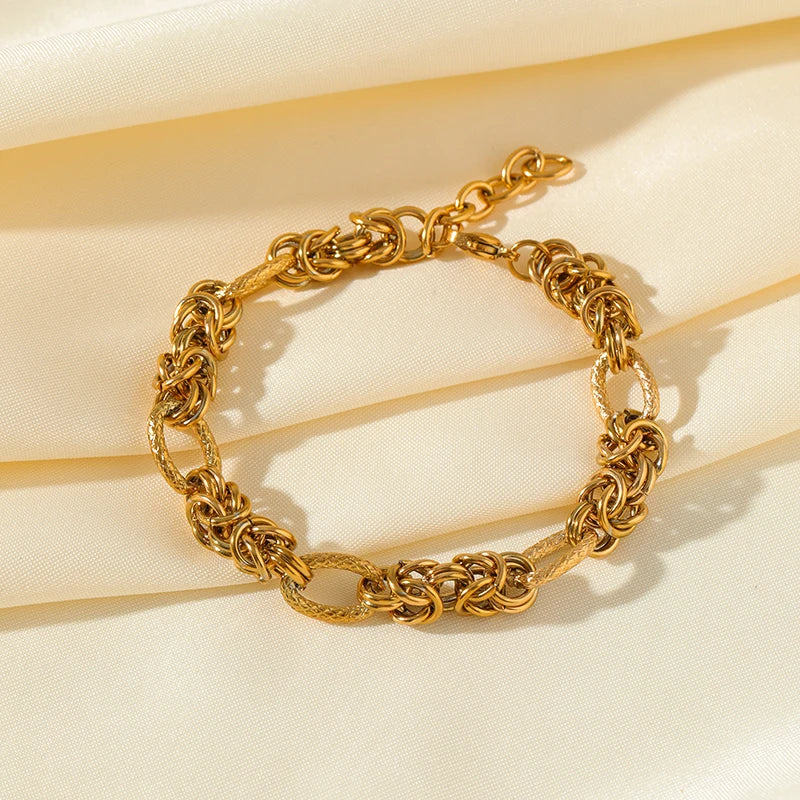 Stainless Bracelet Bangles For Women 18K Gold Chain Waterproof Jewelry