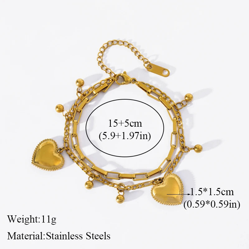 Stainless Bracelet Bangles For Women 18K Gold Chain Waterproof Jewelry