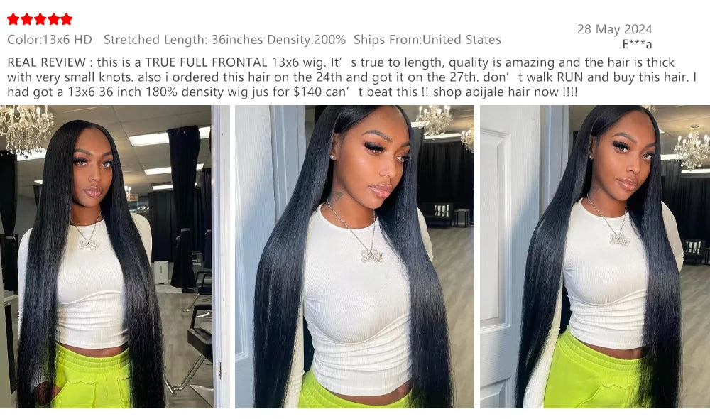 40 46 Inch 200 Density Frontal Wig For Black Women Brazilian Wigs Human Hair 5x5 Bone Straight HD Transparent Lace Front Wigs