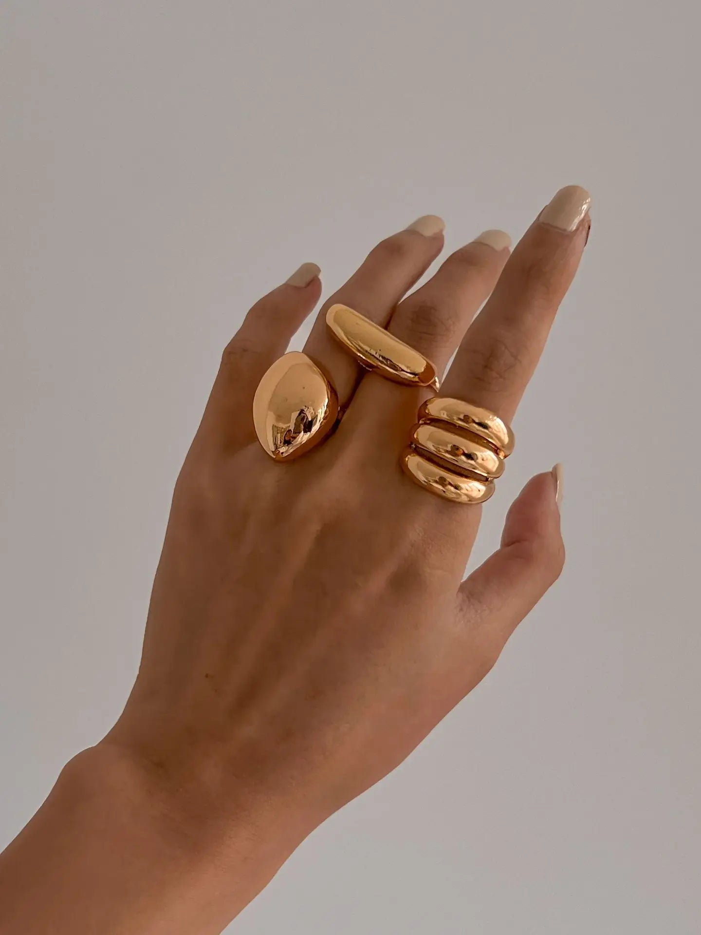 3pcs/set Metal Rings For Women Men Fashion Gold Silver Jewelry