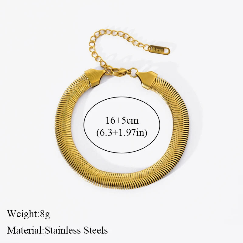 Stainless Bracelet Bangles For Women 18K Gold Chain Waterproof Jewelry