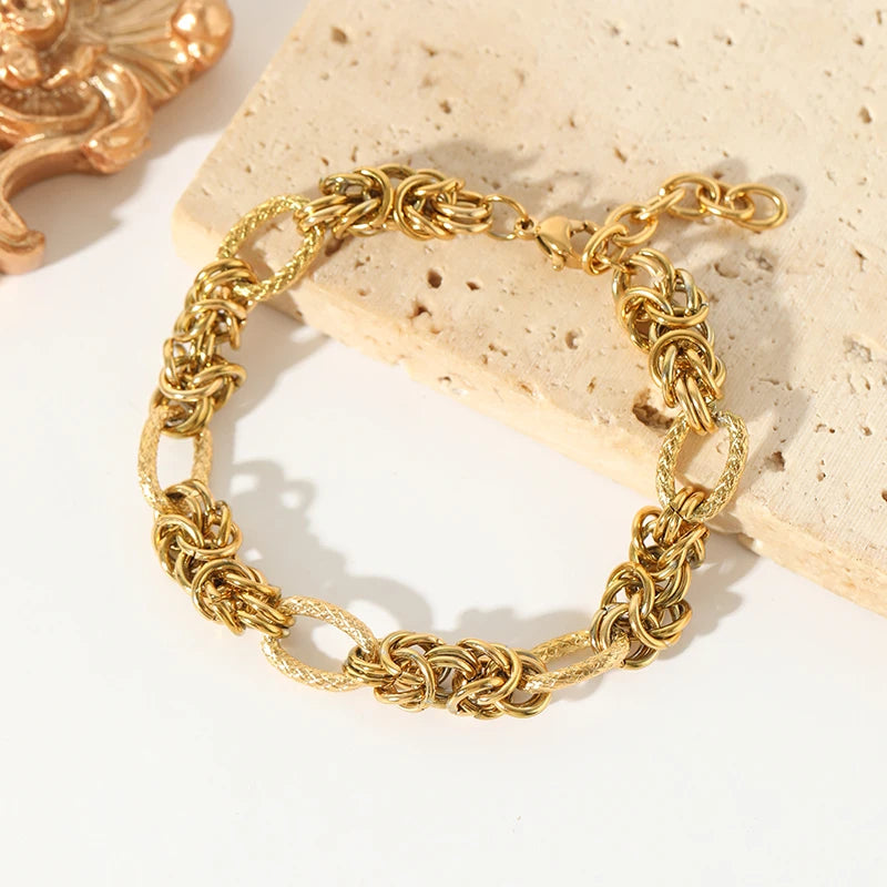 Stainless Bracelet Bangles For Women 18K Gold Chain Waterproof Jewelry