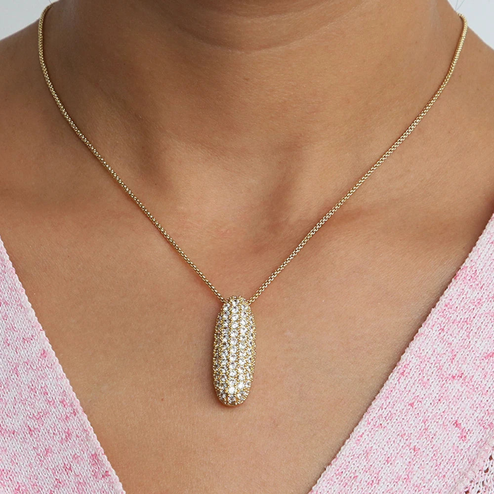 A-Z Letters Necklace Women Men Stainless Steel Chain Alphabet Gold