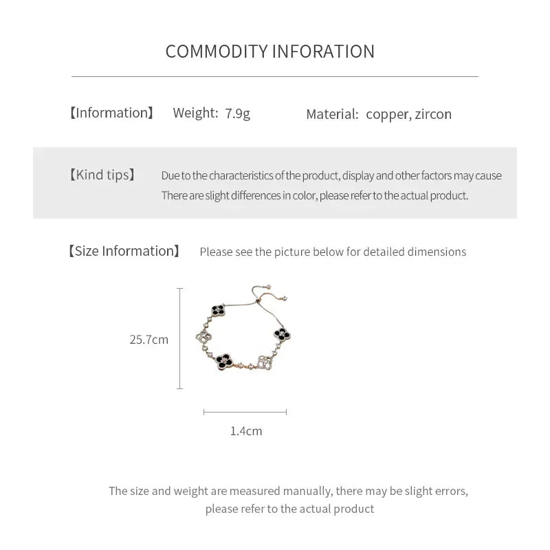 Pink Mother-of-Pearl Four-Leaf Clover Bracelet