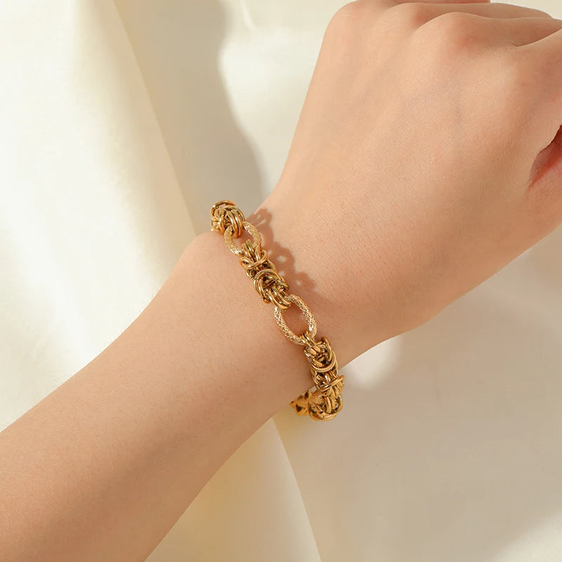 Stainless Bracelet Bangles For Women 18K Gold Chain Waterproof Jewelry