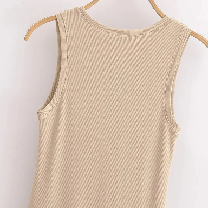 TRAF Khaki Elegant Long Dresses Women's