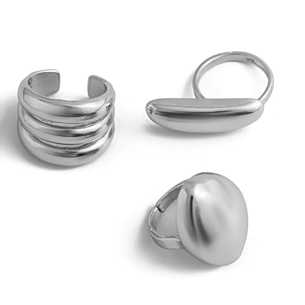 3pcs/set Metal Rings For Women Men Fashion Gold Silver Jewelry