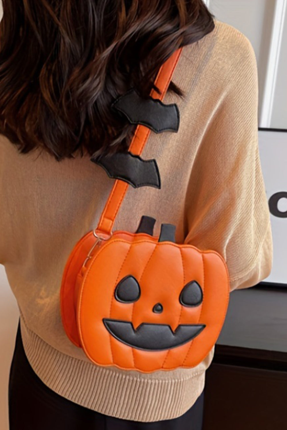 Carrot Halloween Pumpkin PU Shoulder Bag