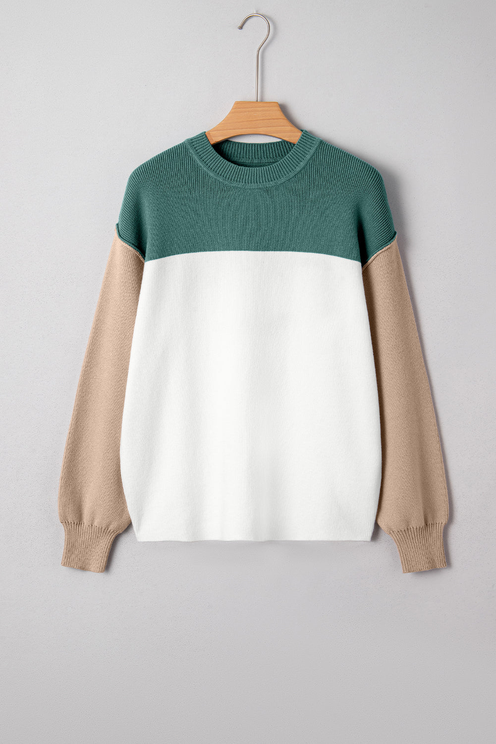 Green Colorblock Sweater