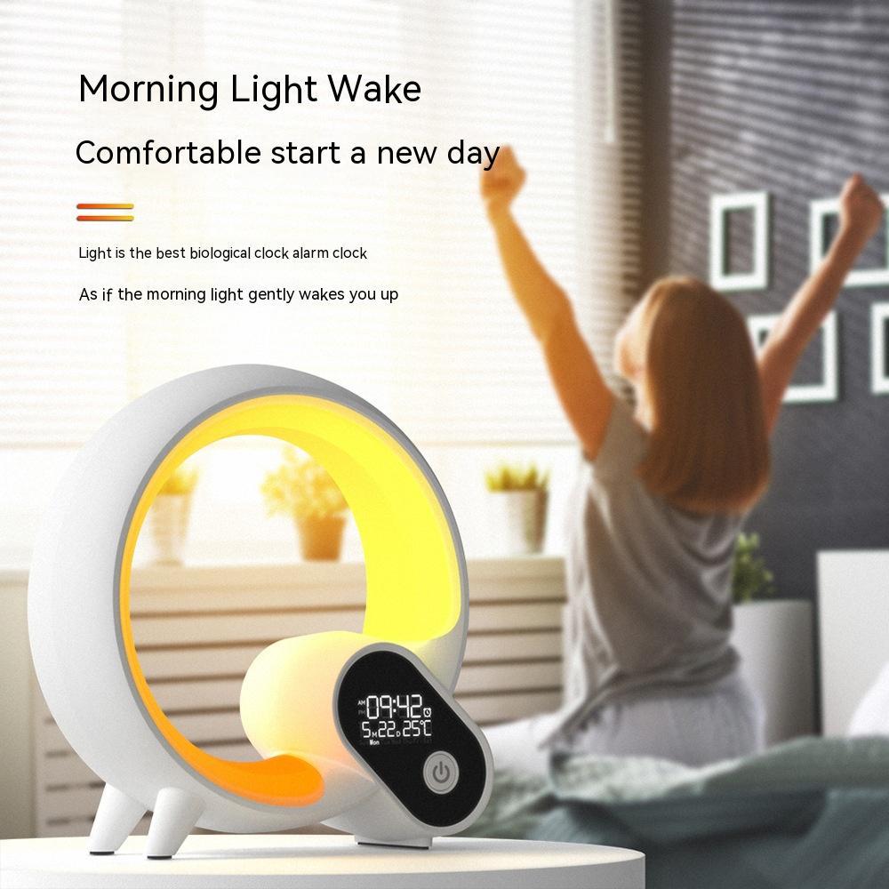 Light  Alarm Clock Bluetooth Audio Intelligent Wake-up Colorful Atmosphere Light