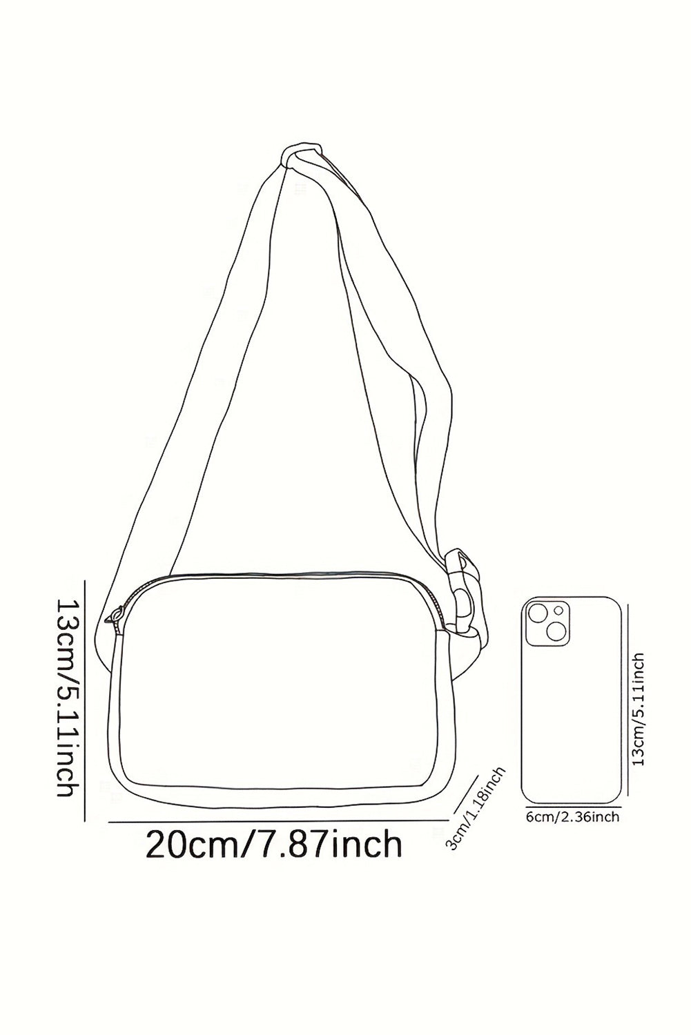 White Dachshund Walking Footprint PU Crossbody Bag