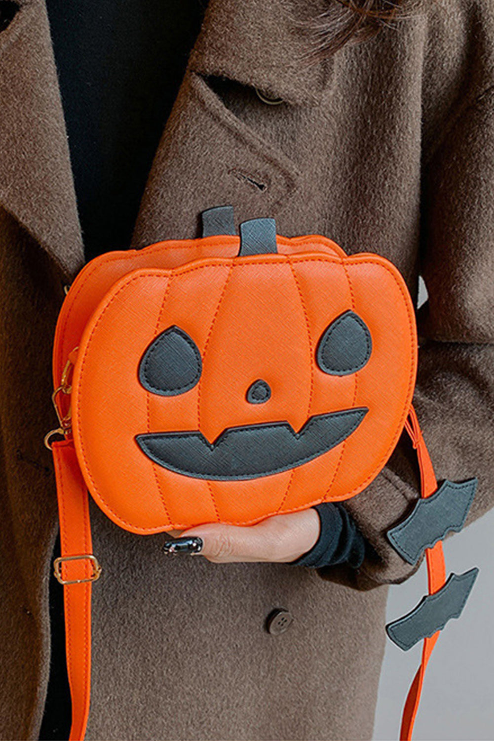 Carrot Halloween Pumpkin PU Shoulder Bag