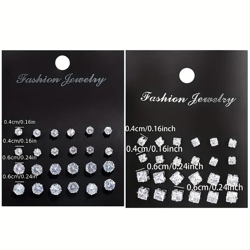 Simple, Elegant and Fashionable 48 Piece Earring Set, Women's  Stainless Steel Earrings
