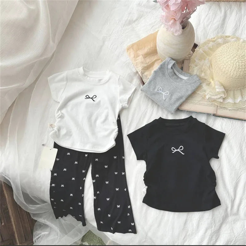 T-shirts for Kids 0-12 Years Cotton Toddler Girl Tops Baby Girls Tees Students Clothes