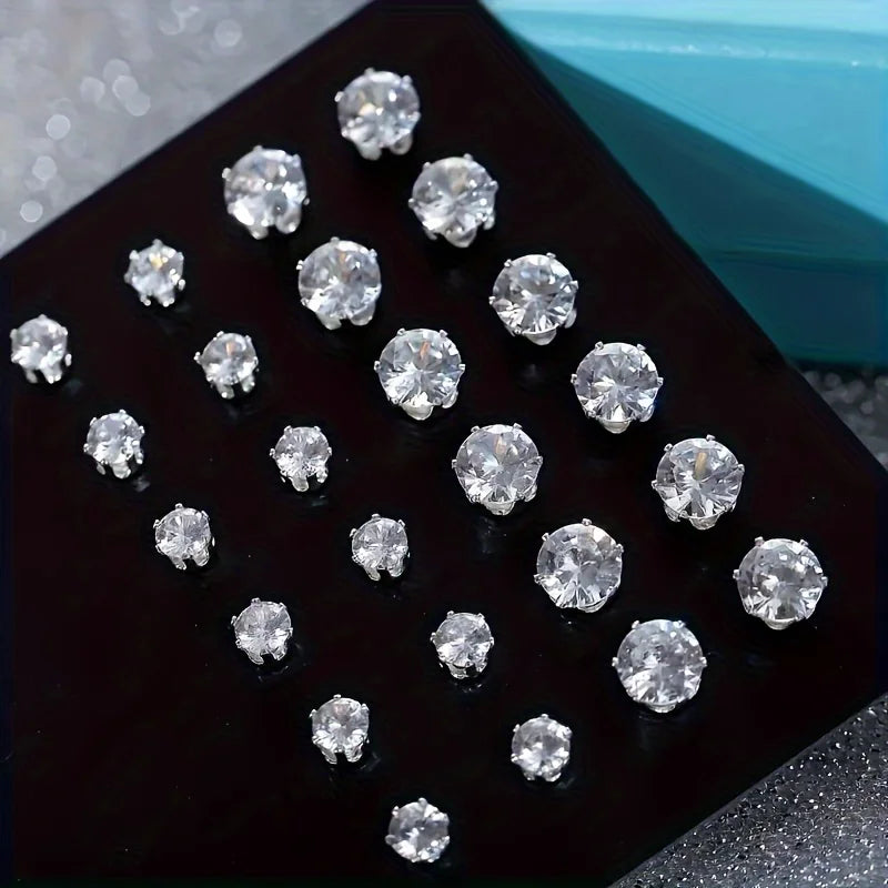Simple, Elegant and Fashionable 48 Piece Earring Set, Women's  Stainless Steel Earrings